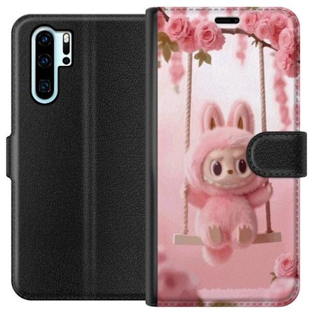 Yhteensopiva Lompakkokotelo Huawei Huawei P30 Pro Hirviöfiguuri söpö jänis, jonka poskilla on vaaleanpunaiset posket