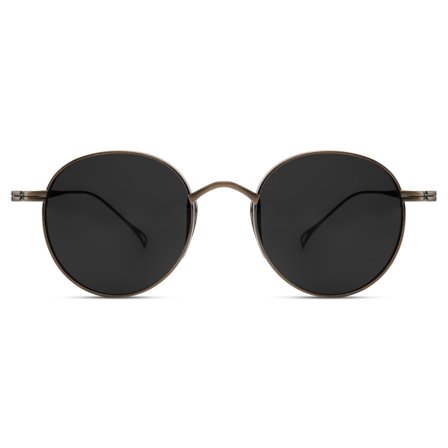 Occasus | Gafas de sol polarizadas redondas de titanio de color cobre para hombres - Gafas de sol polarizadas