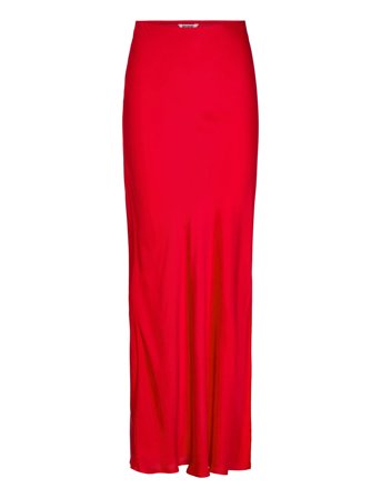 Weekday Bias Cut Satin Maxi Skirt - Red - S