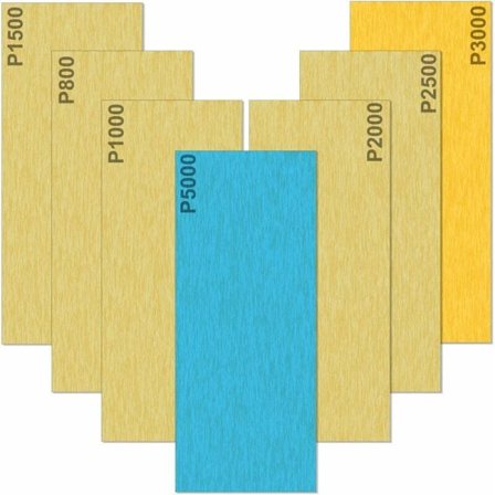 Sandpapir 5000 3000 2500 2000 1500 1000 800 Grit Våt og Tørr Sandpapir, Brukes til polering av metall, tre, biler, 35 Papir 9 x 3,6 tommer per ark KLB