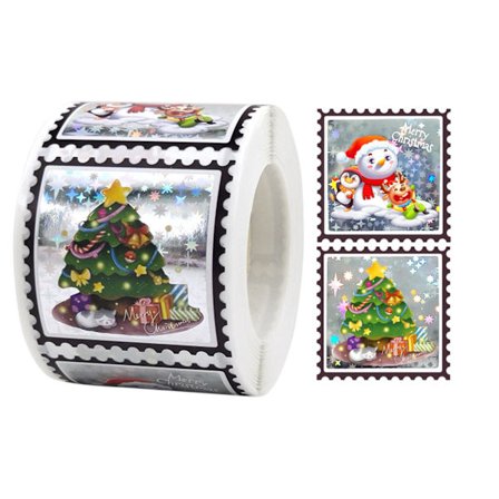 300 stk. God Jul-klistremerker (sølv)