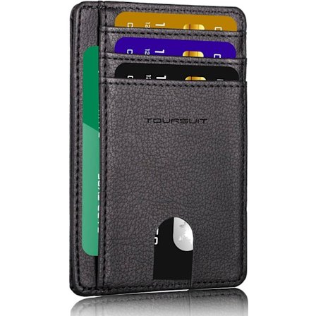 Rejse Minimalistisk Slim Front Pocket Tegnebog til Mænd Kvinder, RFID Blokering Kreditkort Holder Etui (Lichee Sort)