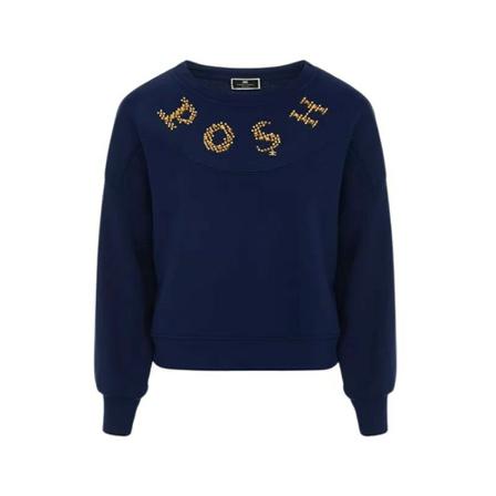 Elisabetta Franchi, Sweatshirts Niebieski, Kobieta, Rozmiar: S