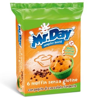Mr Day Muffin Senza Glutine con Pepite di Cioccolato Fondente 6 x