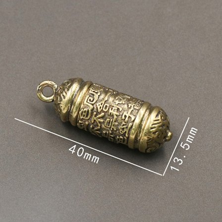 Hul messing Buddha flaske Sutra Cylinder vedhæng nøglering hals