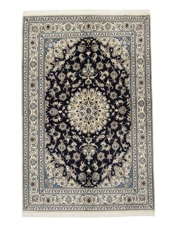 Handgeknoopt Perzisch Nain Vloerkleed 162X250 Donker Geel/Zwart