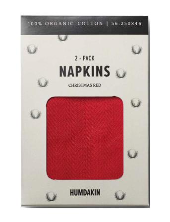 Napkin 2 Pack Home Textiles Kitchen Textiles Napkins Cloth Napkins Röd Humdakin