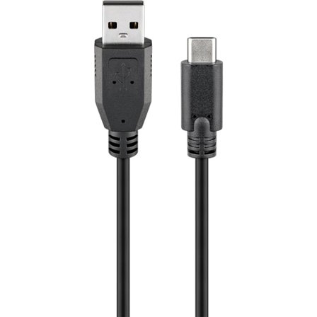 USB 2.0-kabel (USB-C till USB A), svart