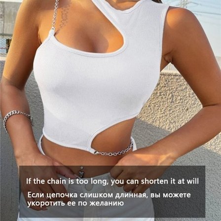 Sexy Tank Top Tank Top HVIT L L