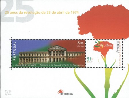 Portugal 1999 - 25 året for nellikerevolutionen - Postfrisk miniark