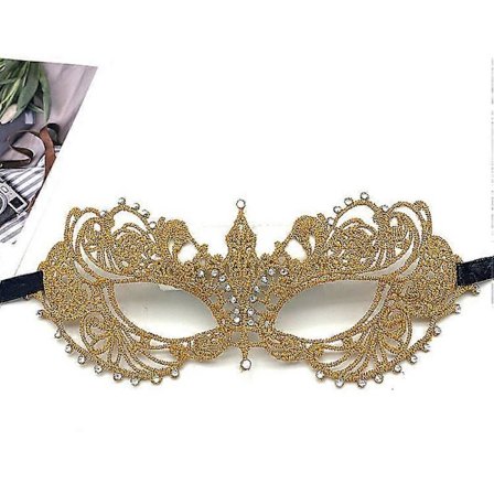 Party Blondemaske Halloween Halvt Ansikt Styling og Sexy Kostyme Party Maske (Gull) PXCL
