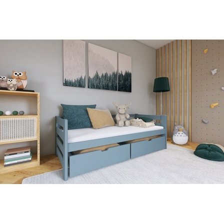 Lano Meble ERGO - Enkelsäng Med Lådor - 90x190 Cm - Grå - Litenleker