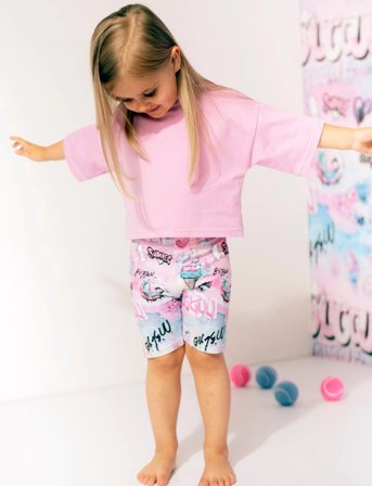 Gugguu Cropped T-Shirt - Pink - 110