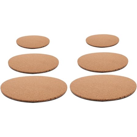 Elegante korkmåtter til planter 6 stk. plantemåtter coaster korkbagside coasters korkpuder DIY blomsterpottemåtter