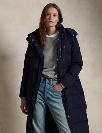 Polo Ralph Lauren Hooded Down Coat - Navy - L