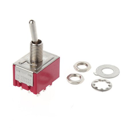Mini 6mm MTS-302 Växelströmbrytare 9 Stift 2 Lägen PÅ/PÅ 5A/125VAC 2A/250VAC
