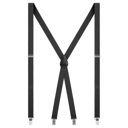 Vexel | Black Slim Clip-on X-back Braces for Men - Clip-on braces & suspenders