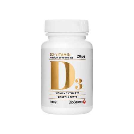 BioSalma D3 vitamin medium concentrate 20ug 100 st