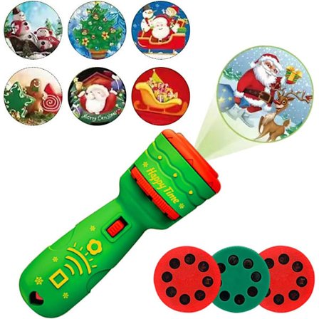 Juleprojektor Lommelygte, Børns Projektor Lommelygte, Julelegetøjs Projektor Lommelygte (Grøn)