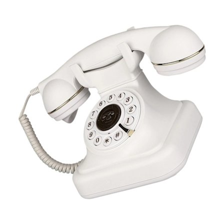 Nostalgisk telefon med roterende nummerskive, ledning, mekanisk ringetone, vintage dekorasjon for hjemmekontor og hotell