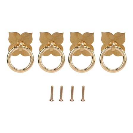 4 sarjan antiikkiset kaapin vetimet, messinkiä, vintage-tyyliä, DIY-valmistus, neliapilan muotoiset koristeelliset laatikon vetimet