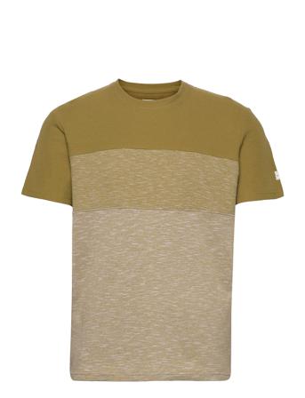 Structured T-Shirt With Cutline Green Tom Tailor