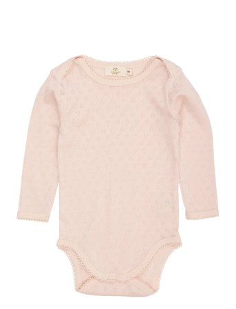 Copenhagen Colors Pointelle Heart Lapneck Body Ls - Pink - 68