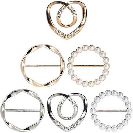 6 st Söta Halsduksöglor Halsduksglidare, Premium T-shirtklämmor för kvinnor