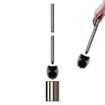 Toiletbørste i rustfrit stål - blød gummi original farve afmonteringsstang