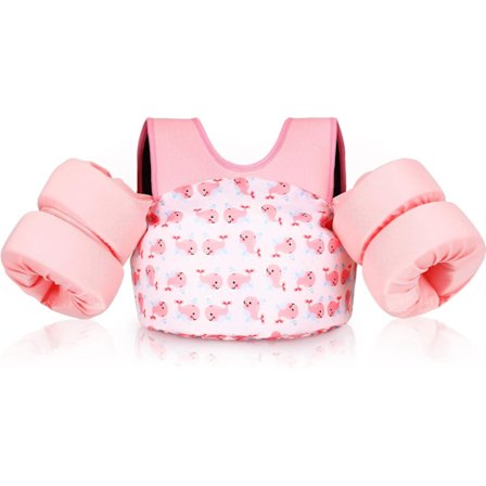 Svømmehjelpevest for barn, ikke-oppblåsbar svømmebelte med 2 sikkerhetsspenner for barn i alderen 2-6 år