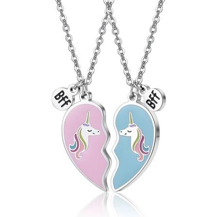Syntymäpäivälahjat parhaalle ystävälle siskoille sydän kaulakoru Bff Unicorn korut lahjat ystäville tai hauskat siskojen lahjat