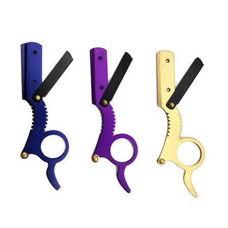 3PCS Men's Rustfritt Stål Rett Kant Razor Tommelform Manua