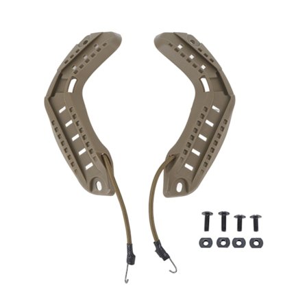 ARC Hjälmsidoguide Skena Snabbhjälm Tillbehör med Fångrem Monteringsskruvar Jordfärg