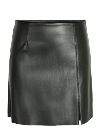 Nmclara Penny Pu Hw Slit Skirt Noos Black NOISY MAY