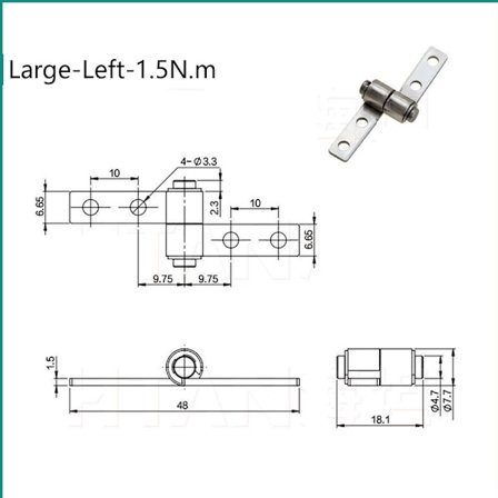 360 graders dreiemomenthengsel Lite metalldempende hengsel 15 15