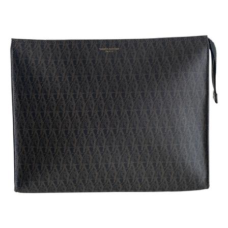 Saint Laurent Vintage, Pre-owned Clutch Bag Bruin, Dames, Maat:ONE Size,Canvas