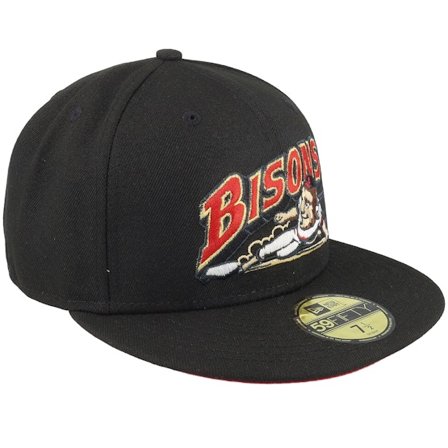 New Era - MiLB Black fitted Czapka Z Daszkiem - Buffalo Bisons Devilsauce 59FIFTY Black/Scarlet Fitted @ Hatstore