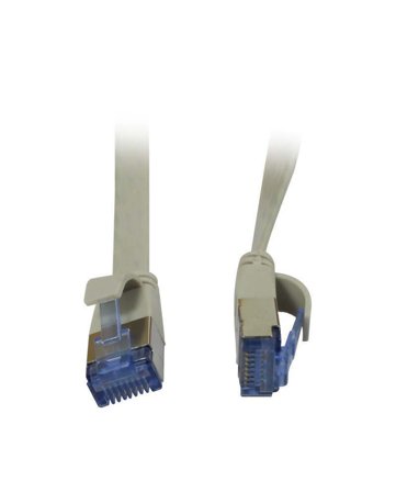 SYNERGY Patchkabel RJ45, CAT6A 500Mhz, 5m, grau, U/FTP, flach,AWG32, Synergy 21