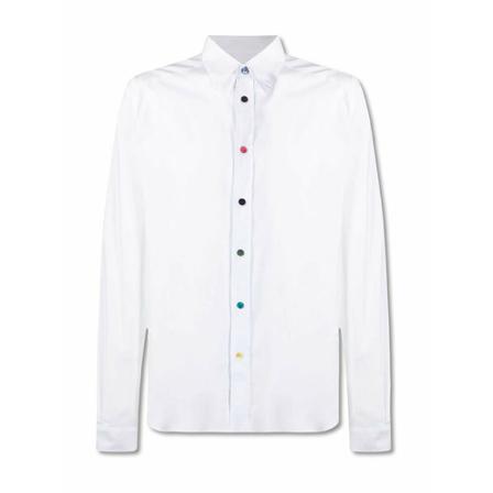 PS By Paul Smith LS Tailored BD Shirt Multi Buttons Hvid, Herre Skjorter, Størrelse: XL