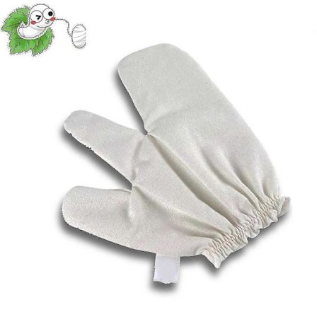 Garshana Handsker Rå Silke Eksfolierende Handsker til Ansigt & Krop - Tørre Ayurvediske Massagehandsker til Reduktion af Akne Cellulite