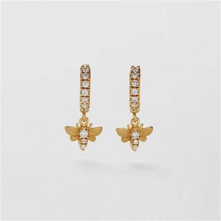 Bling Bee Huggie Hoops