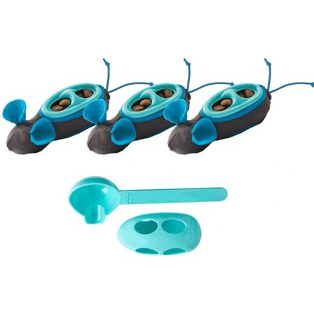 Inomhus jaktmatare för katt, tre delar, med spade