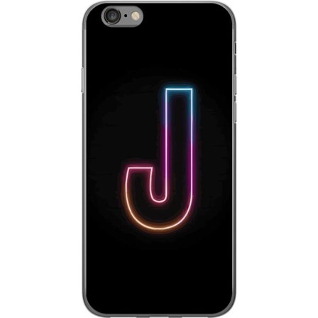 Kompatibel Mobilcover til Apple Apple iPhone 6s Minimalistisk neonbogstav J i farveskiftende lys mod sort baggrund