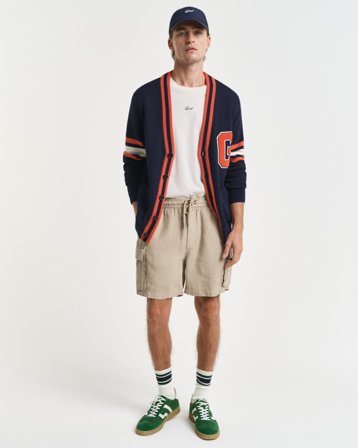 GANT Herren Regular Fit Cargoshorts aus Leinen (L) Beige