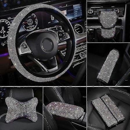 Universal Strass Diamant Bilaccessoarer Ratt Skydd Bil Dekor Set