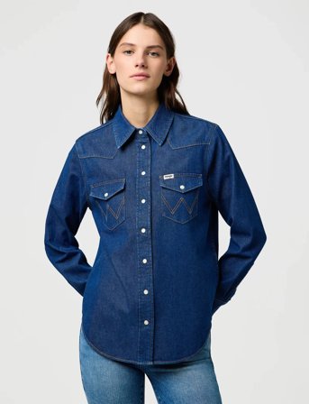 Wrangler Western Shirt - Blue - M
