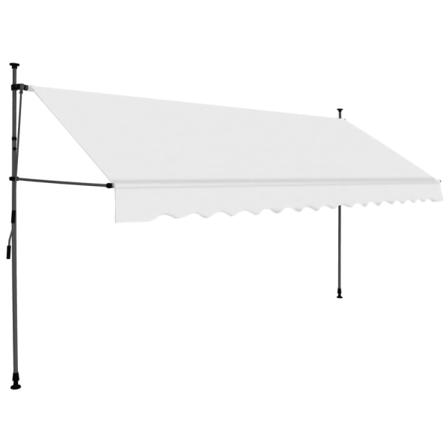 Vidaxl Markis Manuellt Infällbar Med Led 350 Cm Gräddvit Creme