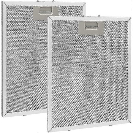 2 stk. Metal Fedtfilter 320x260mm, Aluminium, Anti-Fedtet, Vaskbar, Mesh, Emhætte Tilbehør til Køkkenemhætter - Sølv