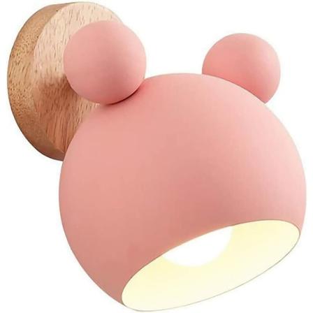 Rosa tegneseriemus uten lyskilde kreativ macaron vegglampe enkel personlighet nattbordslampe,