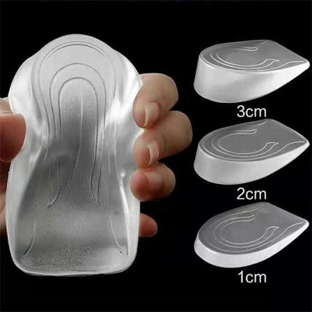 Silicone Gel Insoles Height Increase Insole Heel Lifting Inserts Shoe Foot Care